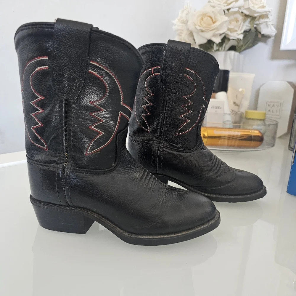 Old West Real Leather Cowboy Boots For Baby